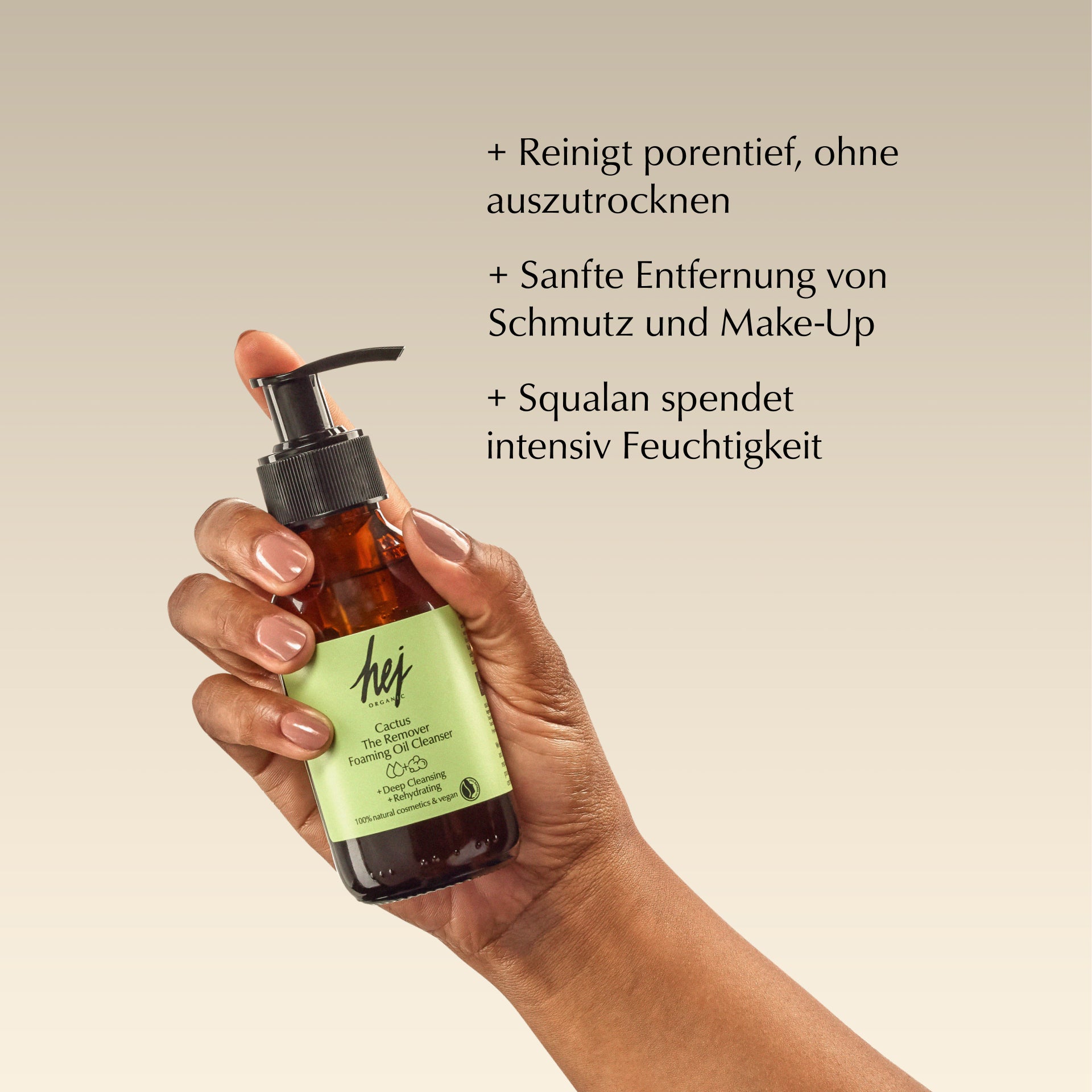 oil cleanser, Produkt in Hand, HEJ ORGANIC