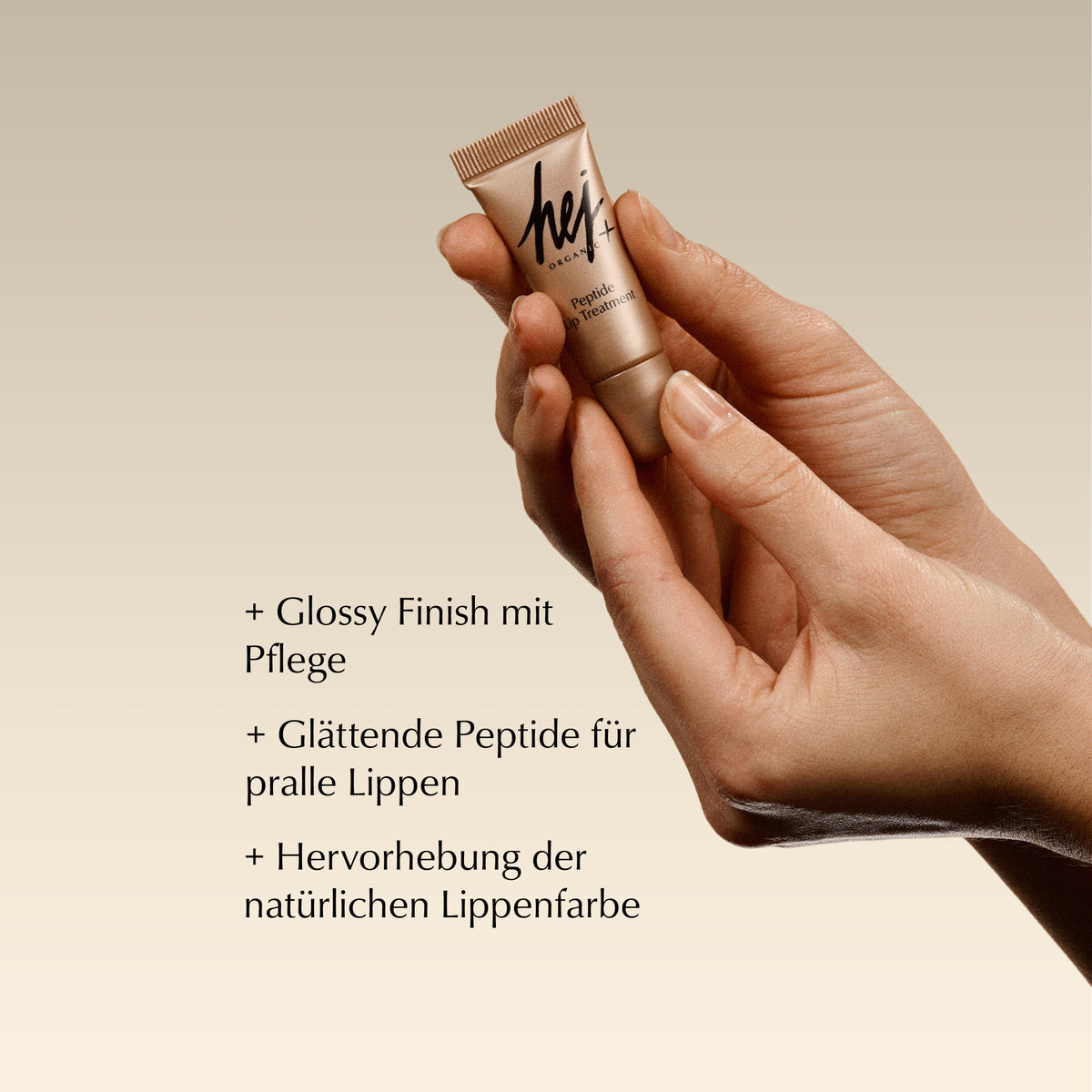 peptide lip treatment, Produkt in Hand, HEJ ORGANIC