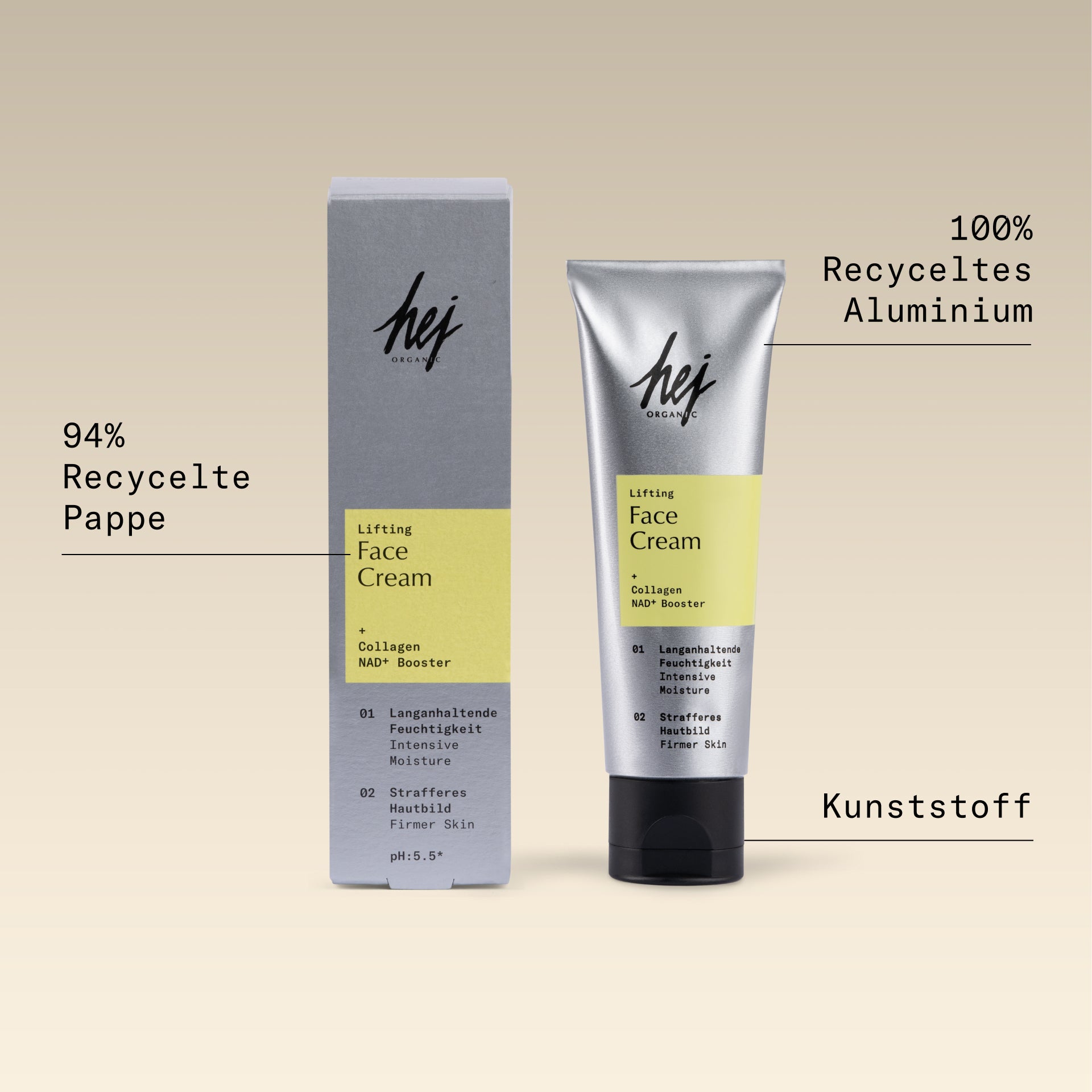 Skin Longevity, Recycling Guide Lifting Face Cream, HEJ ORGANIC