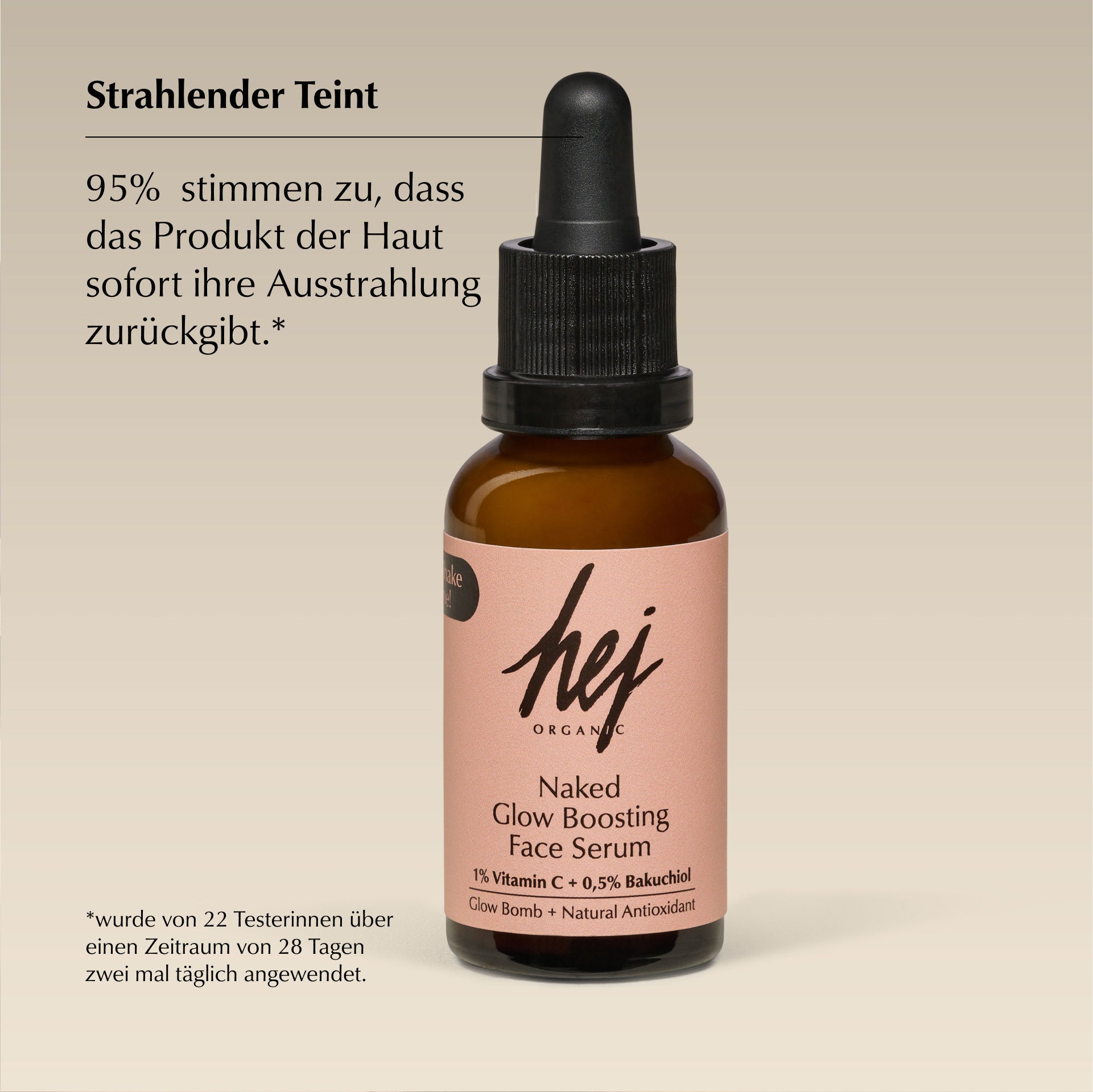 vitamin c serum, Produkttestergebnis 95% Strahlender Teint, HEJ ORGANIC