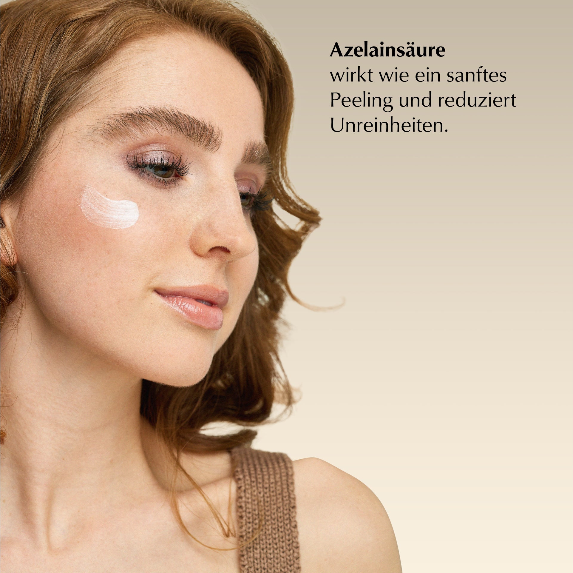 azelainsäure creme, Model benutzt Produkt, HEJ ORGANIC