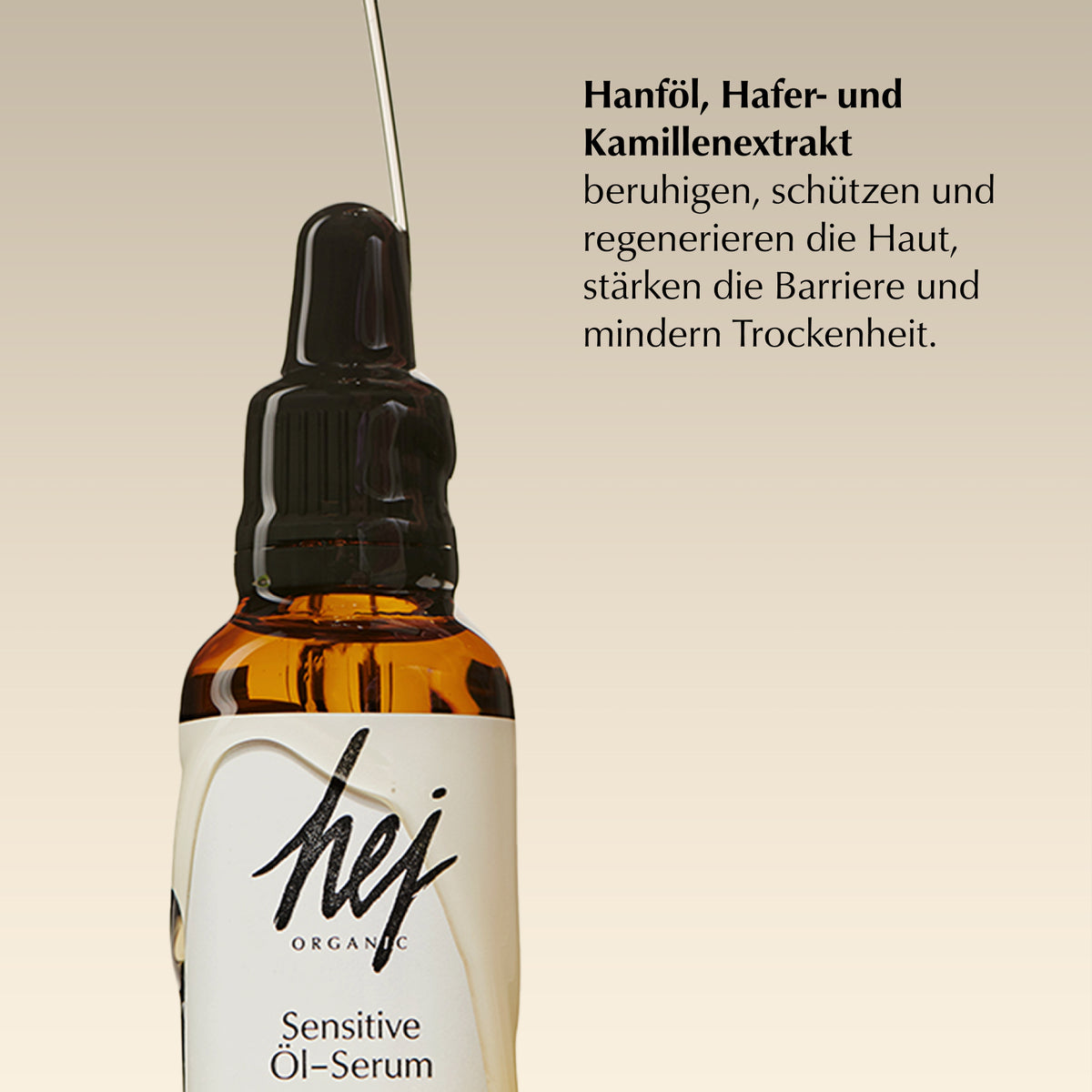 serum empfindliche haut, Model mit Produkt, HEJ ORGANIC