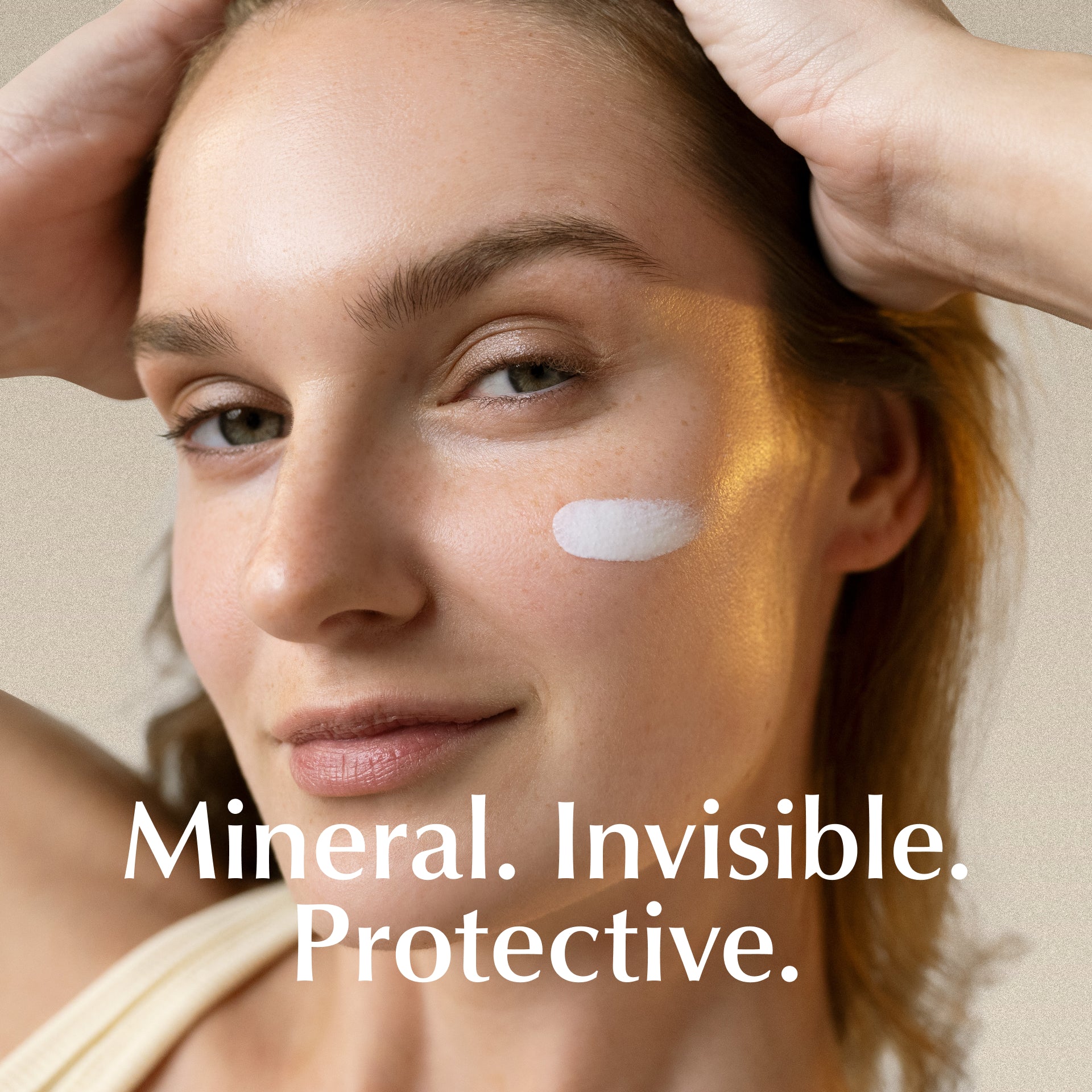 LSF 50 Sonnencreme, Banner mit Model, HEJ ORGANIC