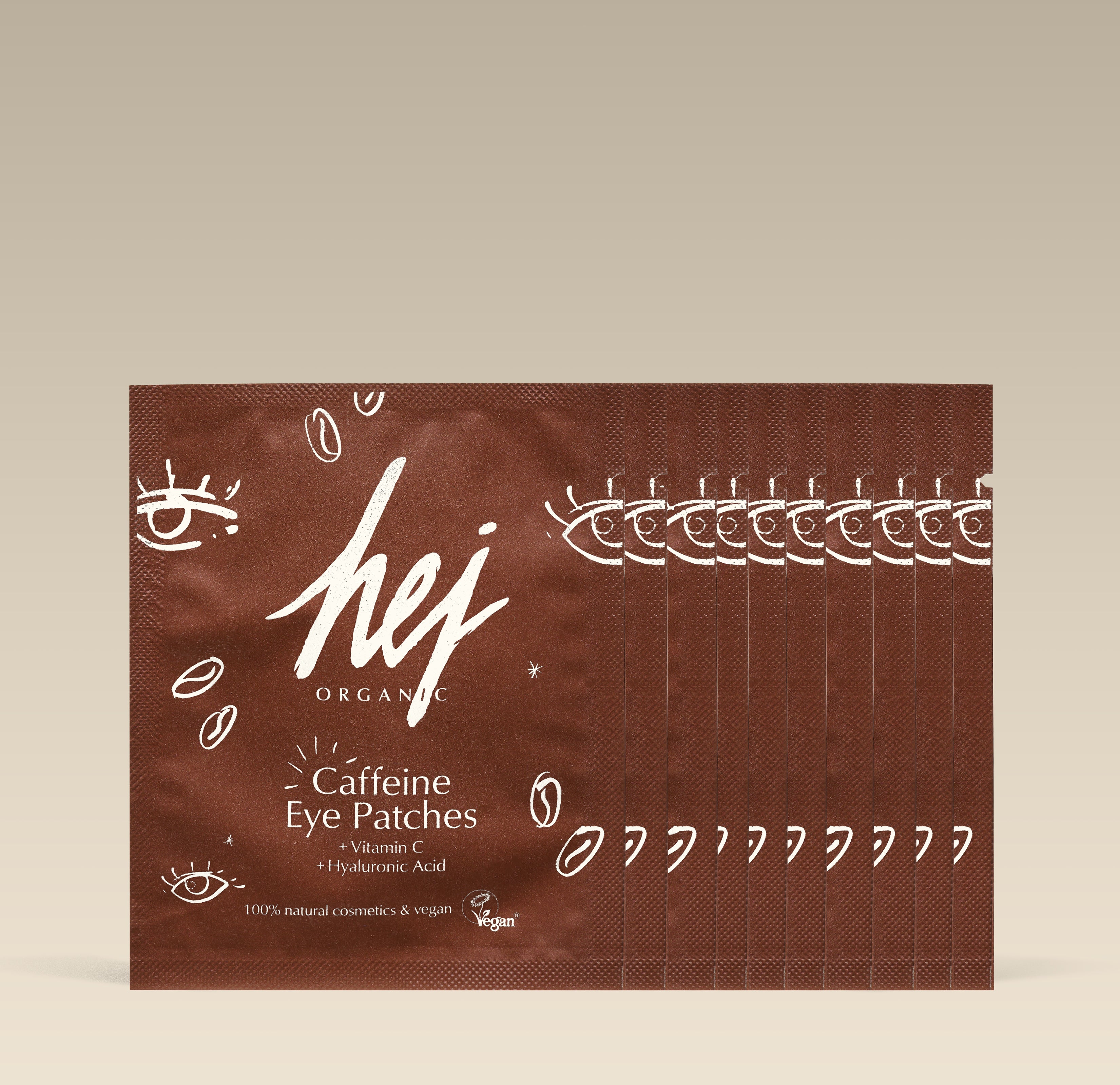 Koffein Eye Patches, 10er Set, HEJ ORGANIC
