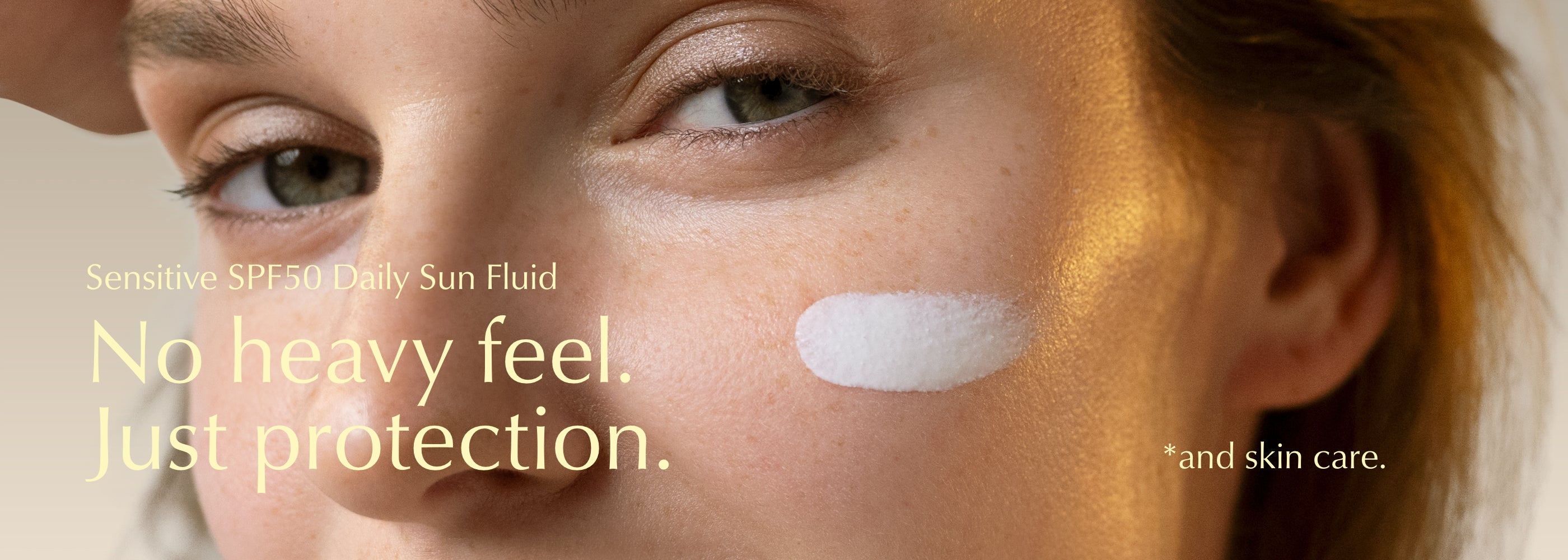 LSF 50 Sonnencreme, Model mit Text, HEJ ORGANIC