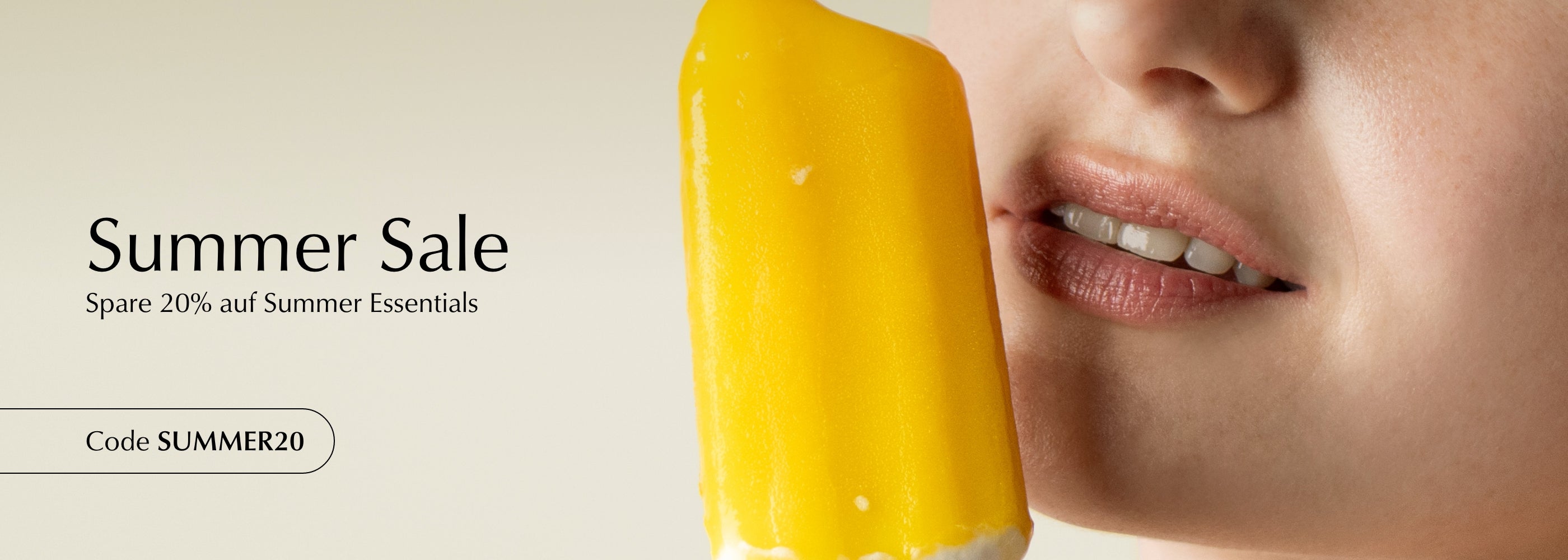 Summer Sale, Model mit Eis, HEJ ORGANIC