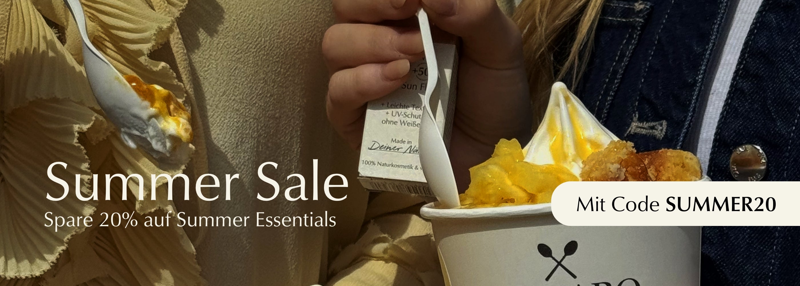 Summer Sale, Produkt mit Eis, HEJ ORGANIC
