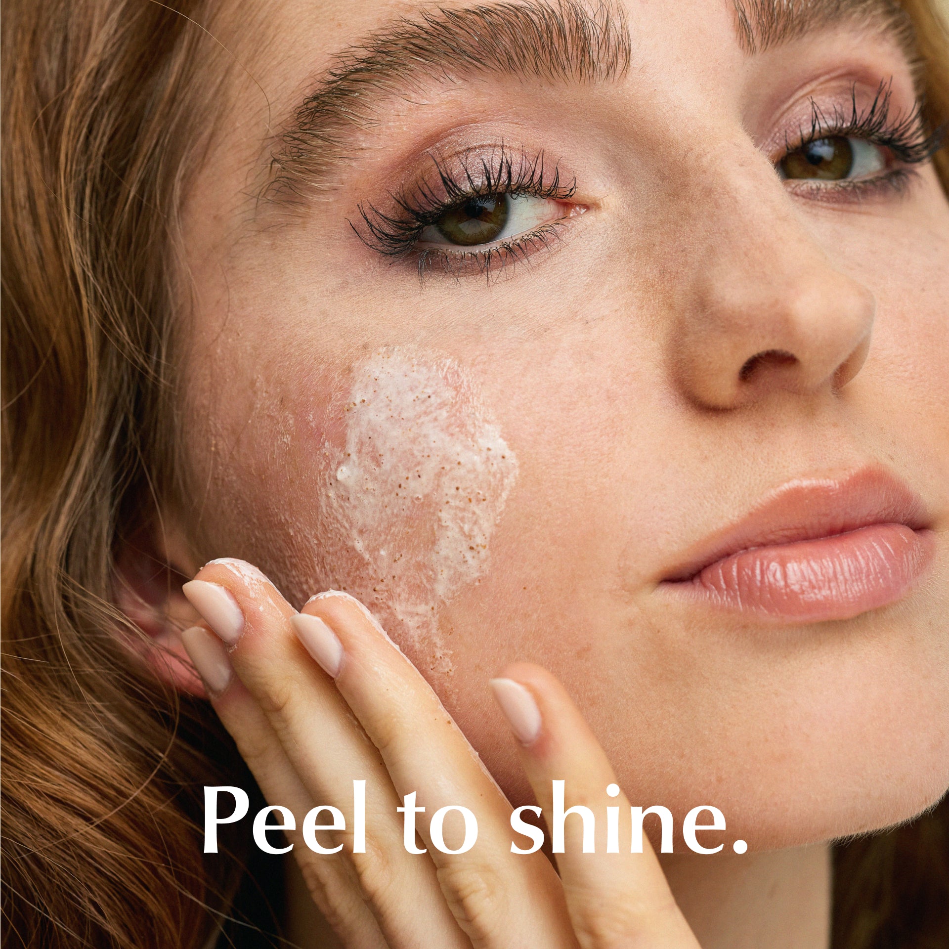 enzym peeling, Produktbanner mit Model, HEJ ORGANIC